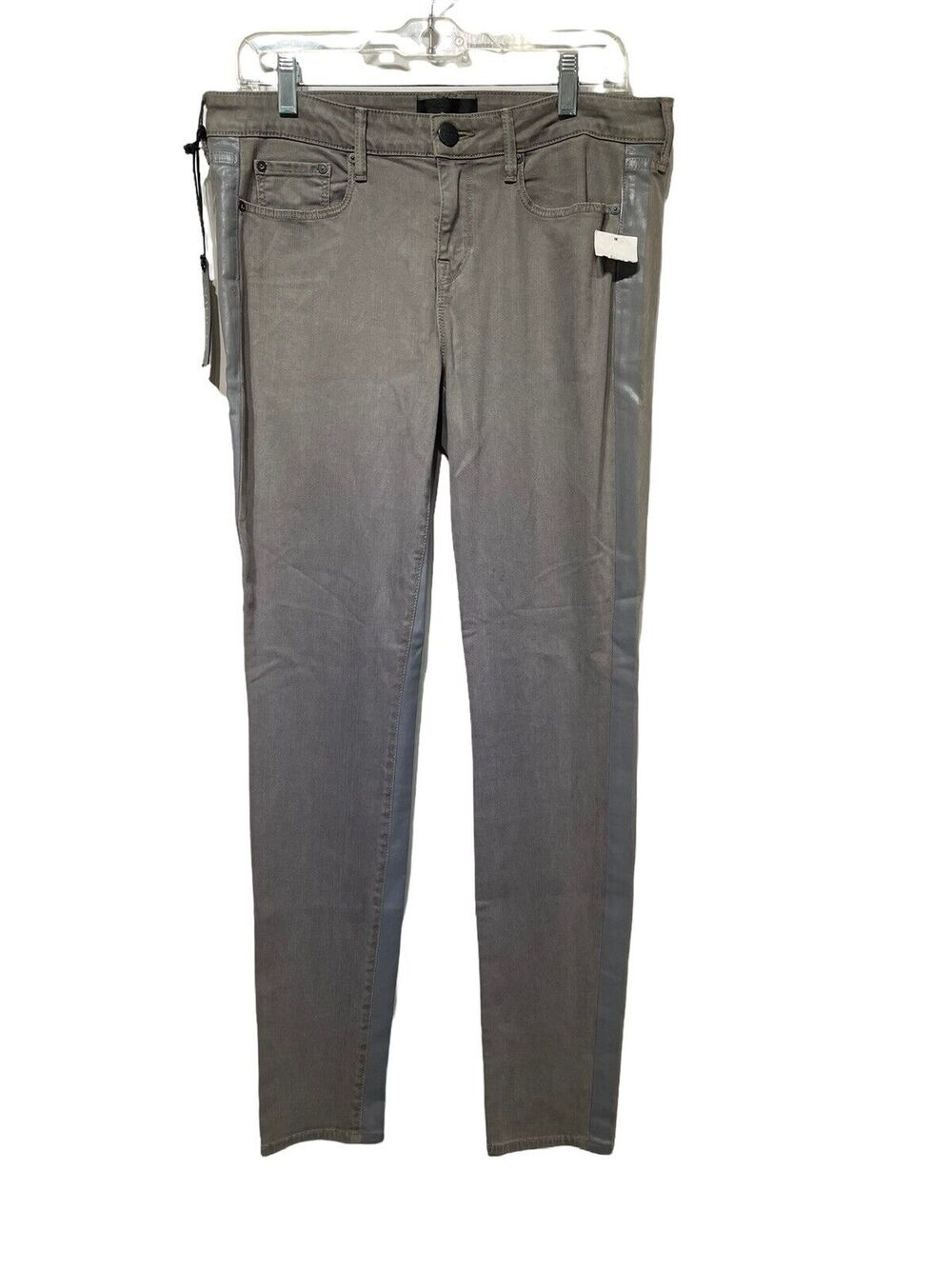 Vince Dylan Skinny Denim Jeans Silverfin Side Tuxedo Stripe Size 29
